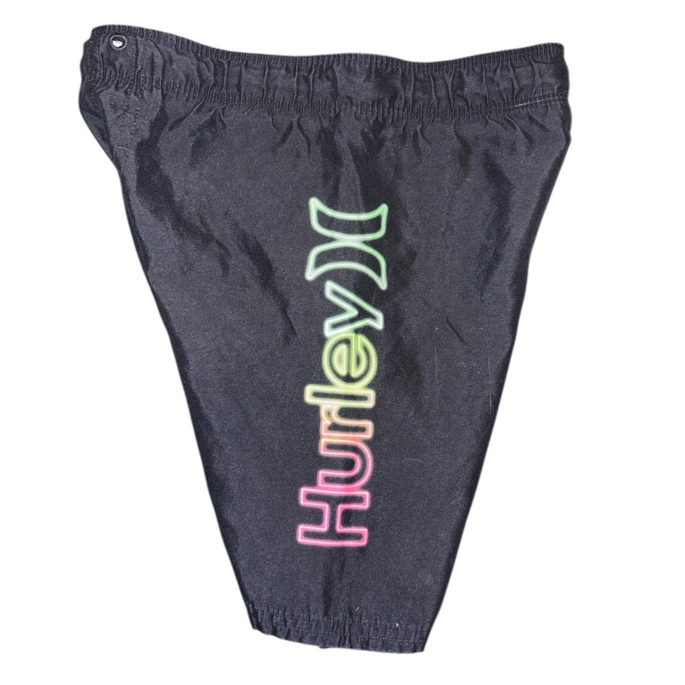 Hurley Black Swim Shorts with Colorful Graphic Design